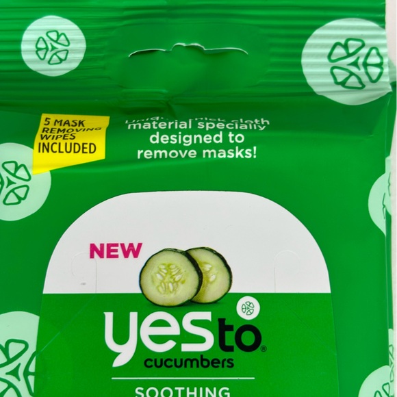 Yes To Cucumber Wipes Mask Removal Facial Calming Wipes Set of Four 5 Count Pack - Picture 4 of 9